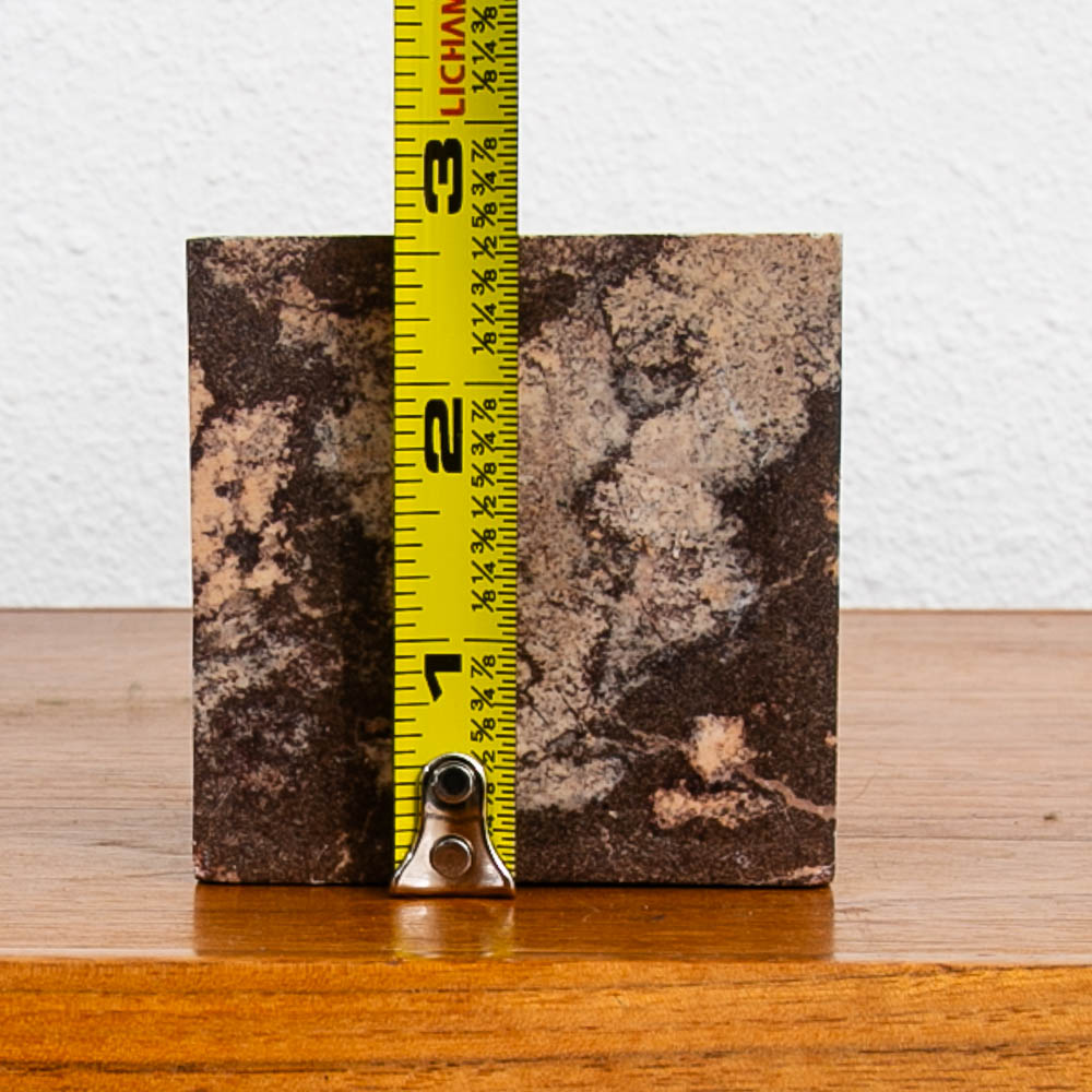 Mid Century Modern Art Cubed Marble Candleholders with Visible Veins Pair of Two - Image 4