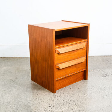 Mid Century Modern Nightstand 2 Drawer End Side Table Teak Denmark Vintage Mcm