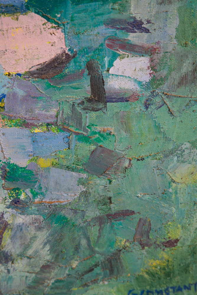 Mid Century Modern Oil Painting George Constant Art Abstract Original Signed '60 - Image 10