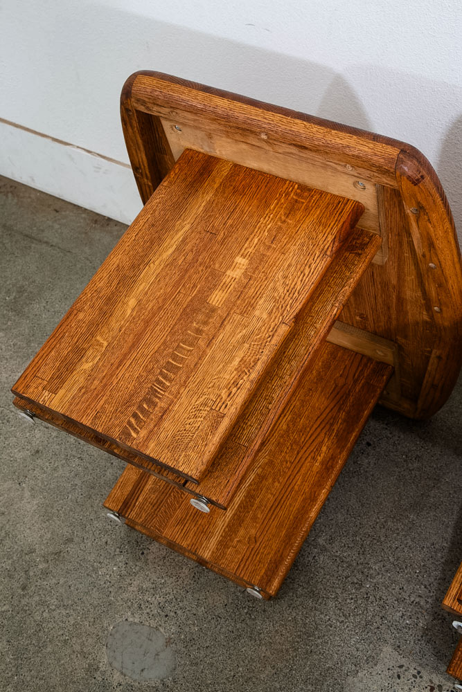 Mid Century Modern Side Tables Solid Oak Rectangular Butcher Block Coffee End - Image 8