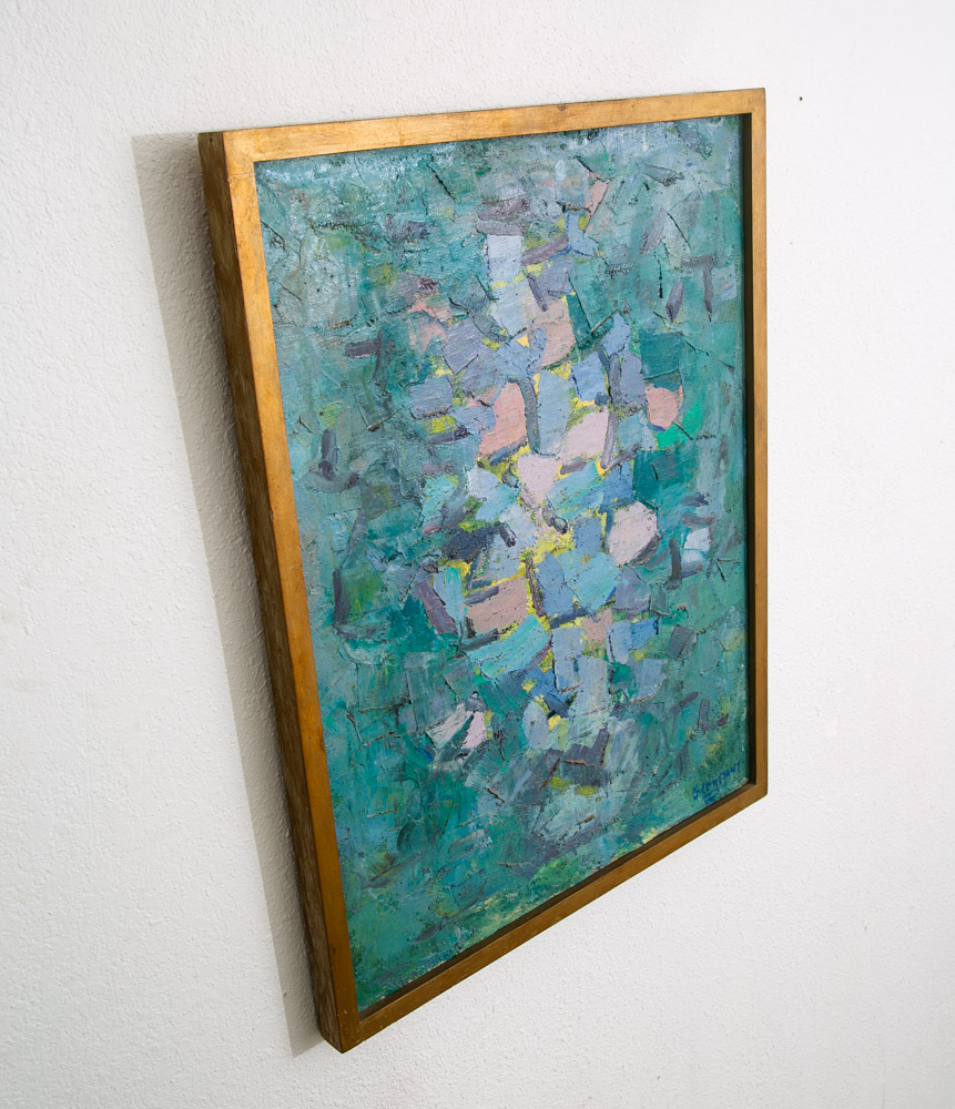 Mid Century Modern Oil Painting George Constant Art Abstract Original Signed '60 - Image 2