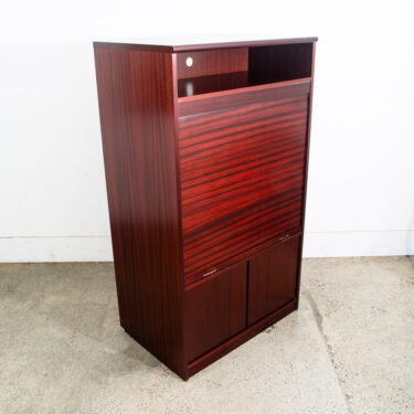 Mid Century Danish Modern Cabinet Media Rosewood Tambour Door Low Tall Denmark