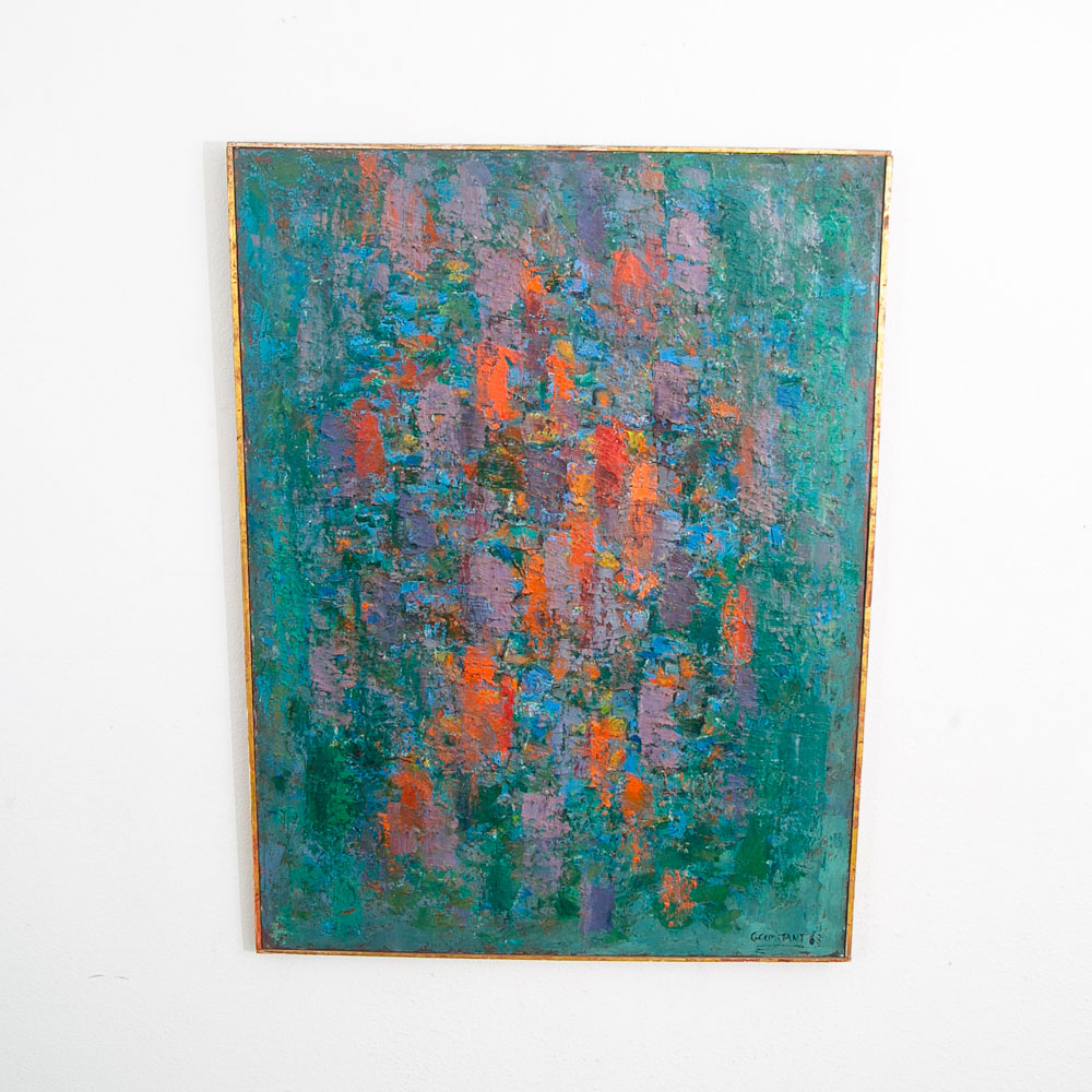 Mid Century Oil Painting George Constant Art Abstract Expressionism Large 40x30"
