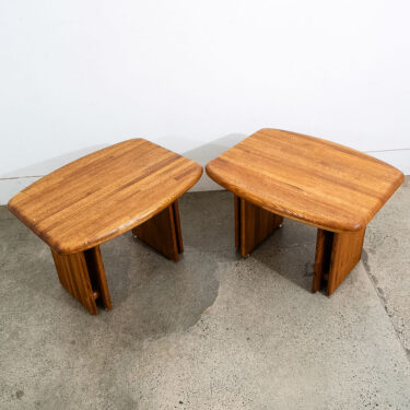 Mid Century Modern Side Tables Solid Oak Rectangular Butcher Block Coffee End