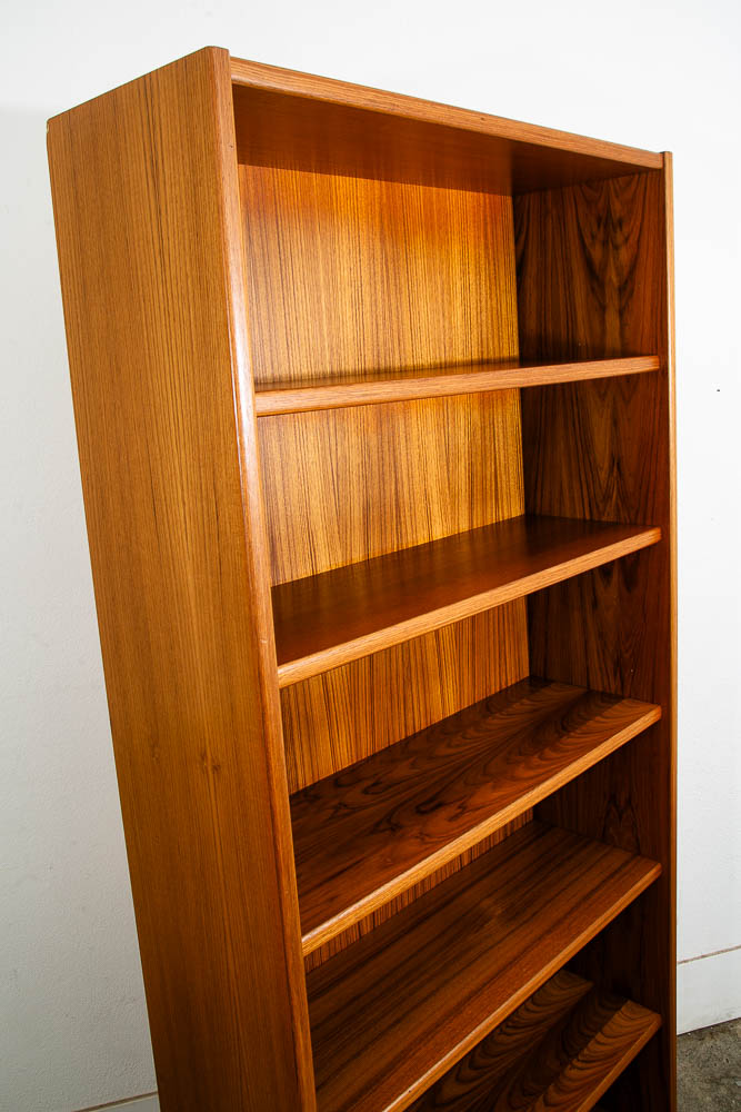 Mid Century Danish Modern Bookshelf Tall Teak Wood Shelving 6 Shelf 36" Wide Mcm - Image 8