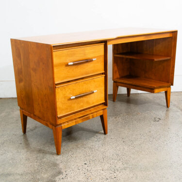 Mid Century Modern Desk Blonde Shelf Maple Wood Heywood Wakefield Drawers Office