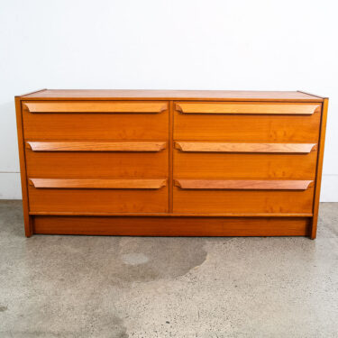 Mid Century Danish Modern Dresser Credenza 6 Drawer Teak Denmark Vintage Mcm