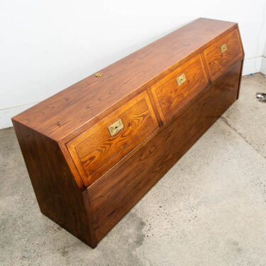 Mid Century Modern Headboard Bed Frame King Size Henredon Scene One Brass Doors