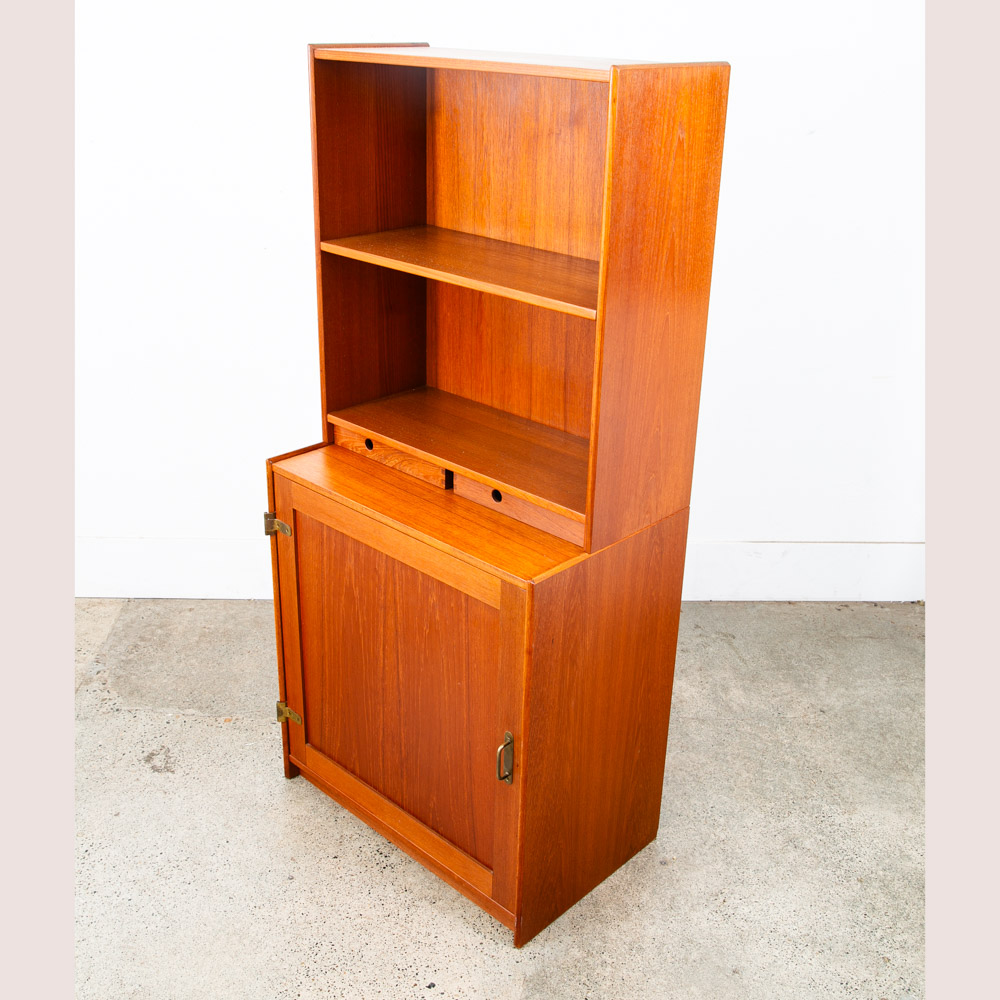 Mid Century Danish Modern Bookshelf Cabinet Teak Shelves Lyby Denmark 27.5" - Image 8