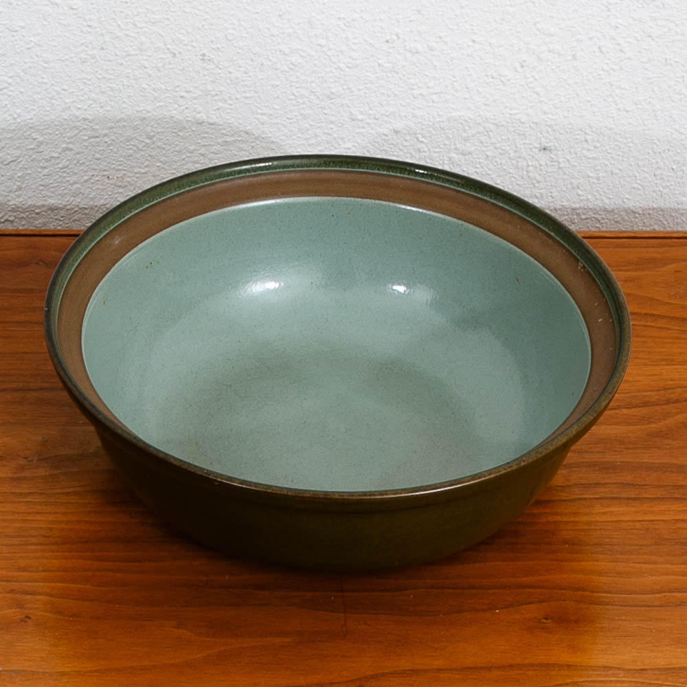 Mid Century Modern Large Round Bowl Heath Ceramics Green Teal Brown Round Mcm - Image 2