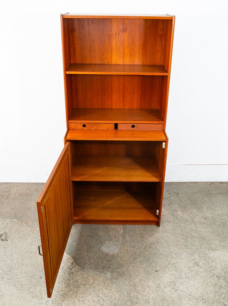 Mid Century Danish Modern Bookshelf Cabinet Teak Shelves Lyby Denmark 27.5" - Image 3