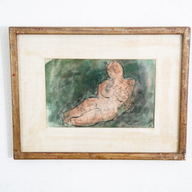 Mid Century Modern Watercolor George Constant Art Nude Signed Painting Original