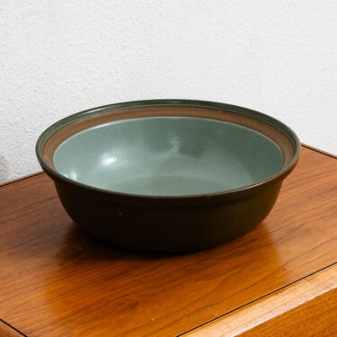 Mid Century Modern Large Round Bowl Heath Ceramics Green Teal Brown Round Mcm