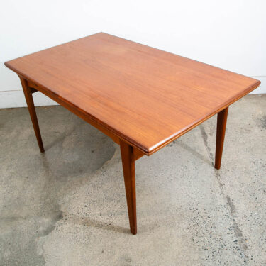 Mid Century Danish Modern Dining Table Denmark Teak Wood Extension Draw Leaf NM