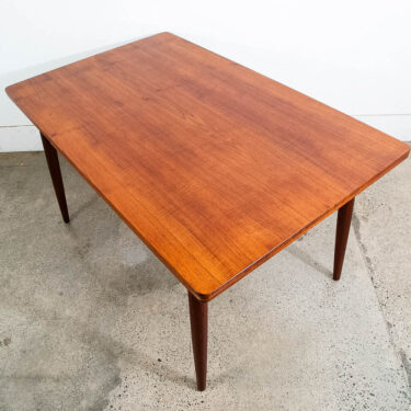 Mid Century Danish Modern Dining Table Denmark Teak Wood Extension Draw Leaf NM