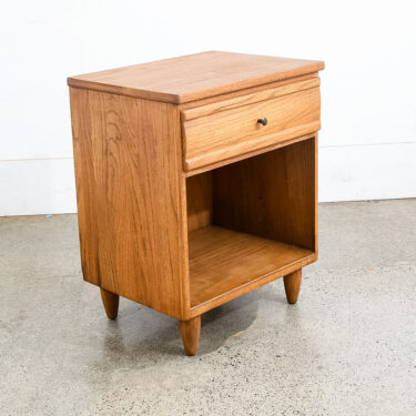 Mid Century Modern Nightstand End Side Table Solid Oak Drawer Vintage Single Mcm