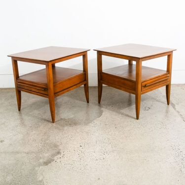 Mid Century Modern Nightstand End Side Table Willets Solid Cherry Wood Drawer