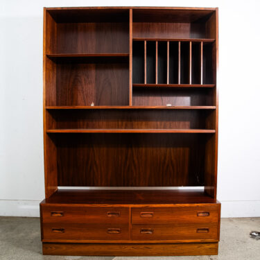 Mid Century Danish Modern Credenza Bookshelf Cabinet Rosewood Vinyl Storage Mcm