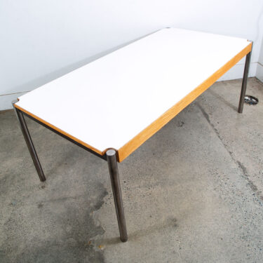 Mid Century Modern Folding Table Jens Risom Burr Howe Furniture Oak Chrome White