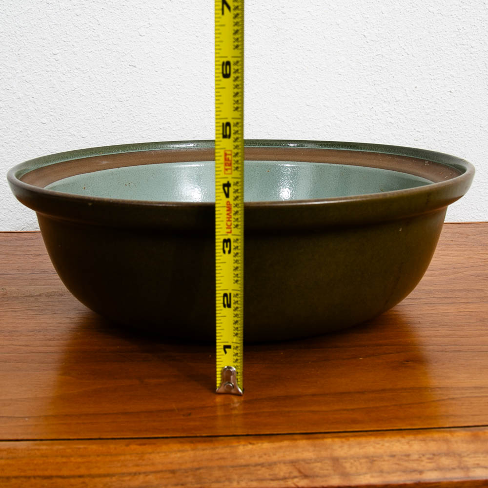 Mid Century Modern Large Round Bowl Heath Ceramics Green Teal Brown Round Mcm - Image 11