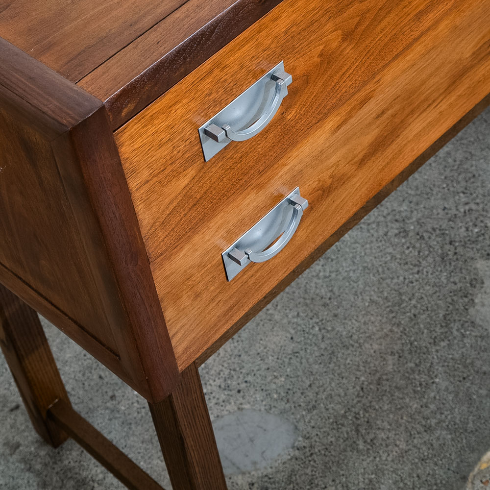 Mid Century Modern Cabinet Dresser 2 Drawer Walnut Chest Danish Tung Si Vintage - Image 8