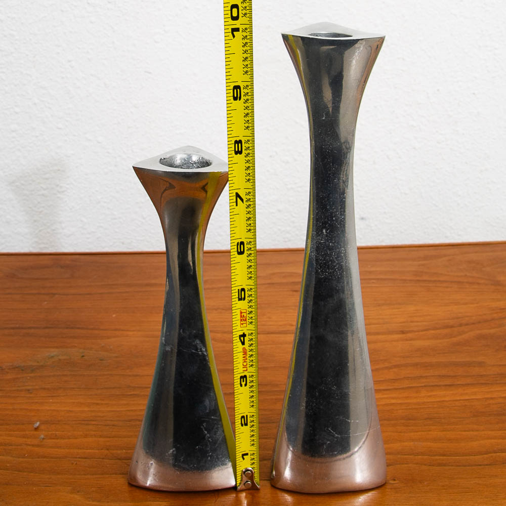 Mid Century Modern Nambe Candle Holders Set Two Made from Nambé Alloy Vintage Mcm - Image 10