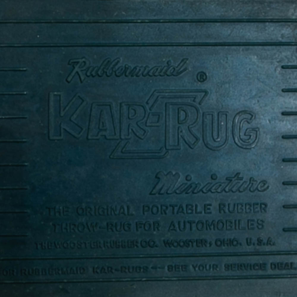 Mid Century Modern Circa 1960's Vintage Rubbermaid Kar-Rug Miniature Throw Rug Coaster Set of 4 - Image 8