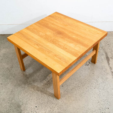 Mid Century Danish Modern Side Coffee Table End Square Solid White Oak Wood Mcm