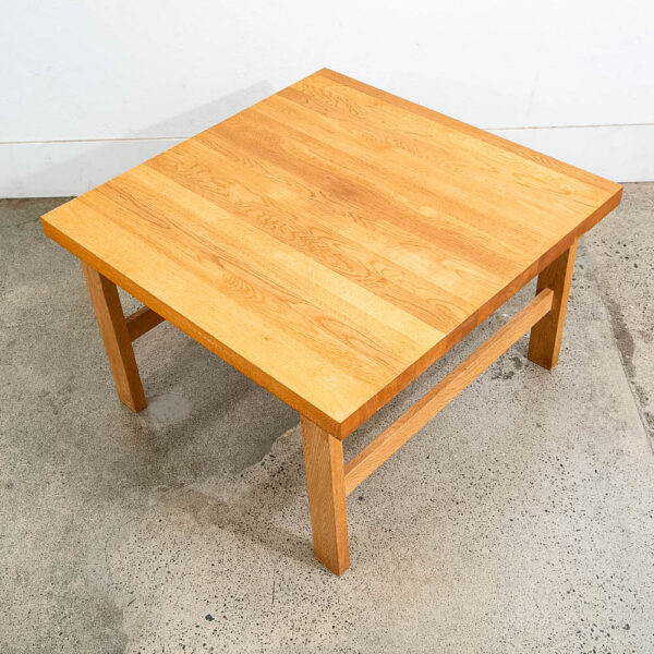 Mid Century Danish Modern Side Coffee Table End Square Solid White Oak ...