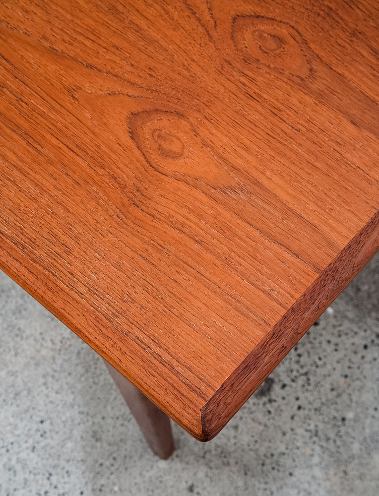 Mid Century Danish Modern Dining Table Denmark Teak Wood Extension Draw Leaf NM - Image 9