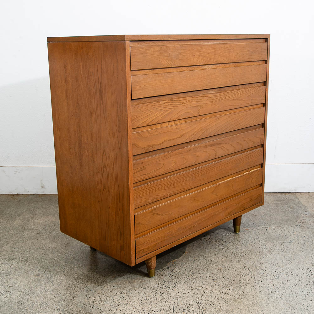 Mid Century Modern Dresser Highboy Chest of Drawers 4 Drawers Solid Wood MCM