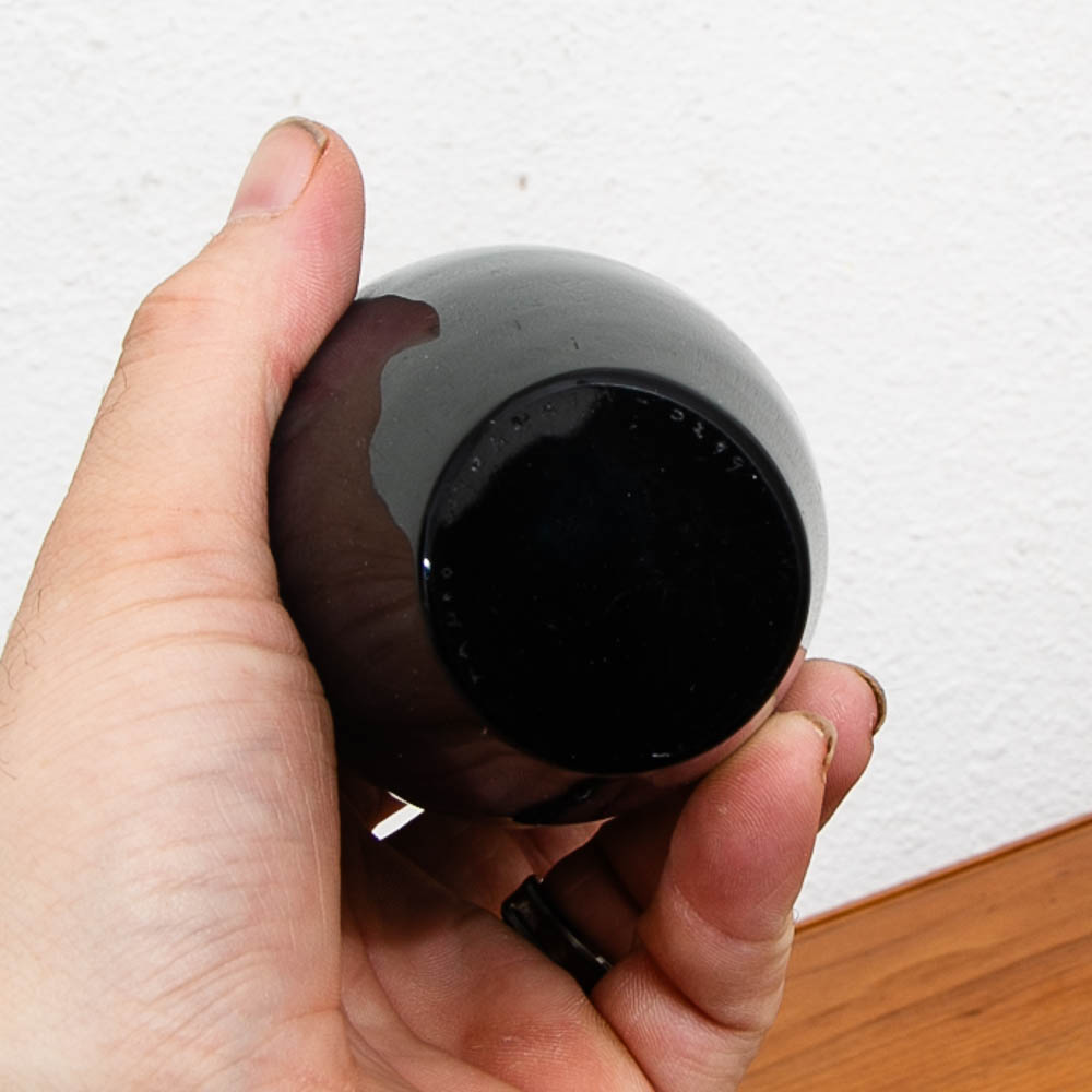 Mid Century Modern Art Glass Vase Two Tone Tear Drop Shape Sweden Black Glass - Image 9