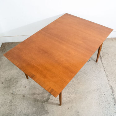 Mid Century Modern Dining Table Drexel Walnut Extension Leaf x3 Rectangular Mcm