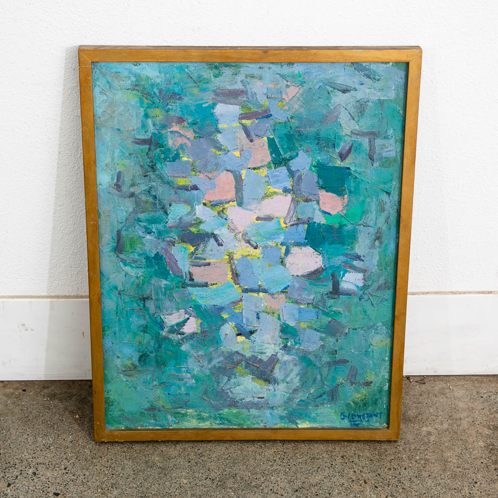 Mid Century Modern Oil Painting George Constant Art Abstract Original Signed '60 - Image 7