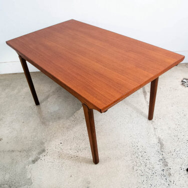 Mid Century Danish Modern Dining Table Denmark Teak Wood Extension Draw Leaf NM