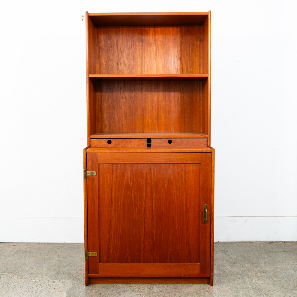 Mid Century Danish Modern Bookshelf Cabinet Teak Shelves Lyby Denmark 27.5" - Image 2