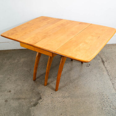 Mid Century Modern Dining Table Solid Wood Wishbone Drop Heywood Wakefield Leaf