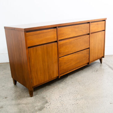 Mid Century Modern Dresser Credenza 5 Drawer Stanley Walnut Broyhill High Danish
