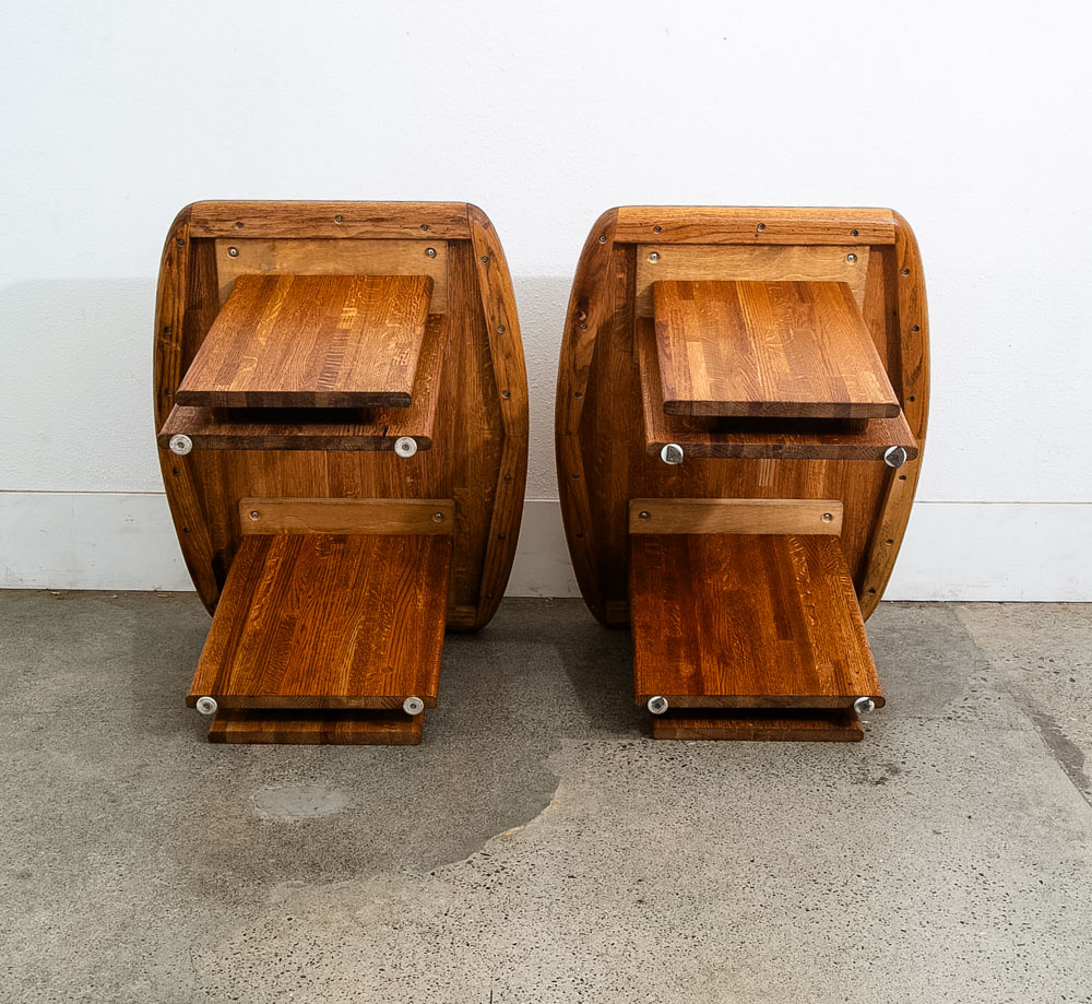 Mid Century Modern Side Tables Solid Oak Rectangular Butcher Block Coffee End - Image 3