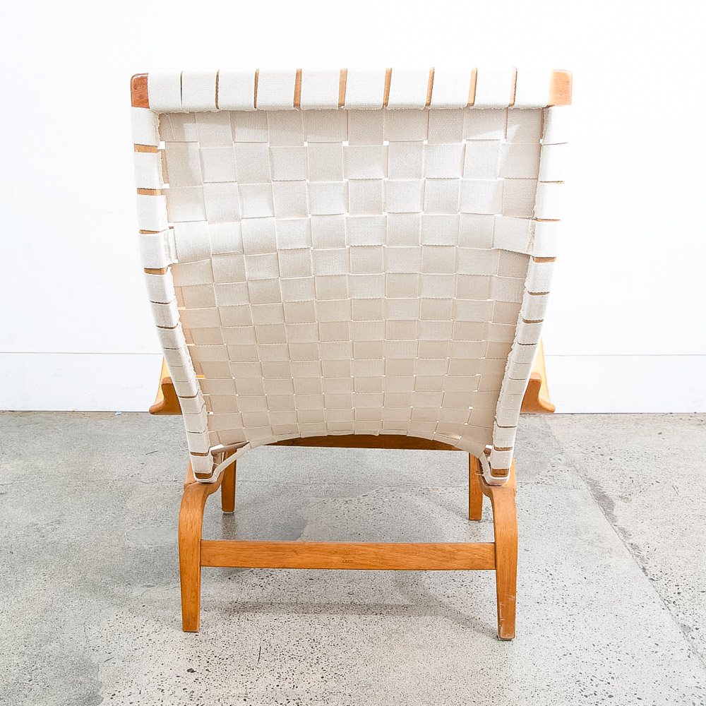 Mid Century Danish Modern Lounge Chairs Dux Bruno Mathsson Pernilla Canvas White - Image 6