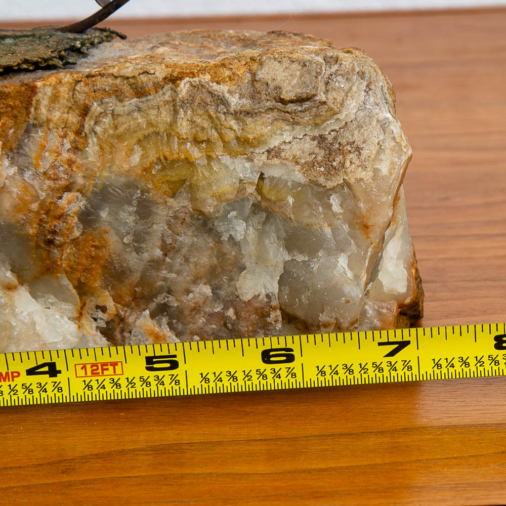 Mid Century Modern Brass Metal Humming Bird and Flower Statue by Unknown Artist - Image 8