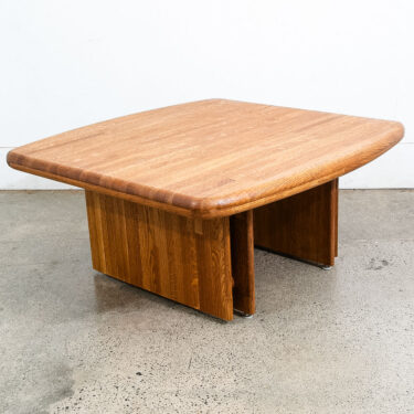 Mid Century Danish Modern Side Table Solid Oak American Butcher Block Coffee NM