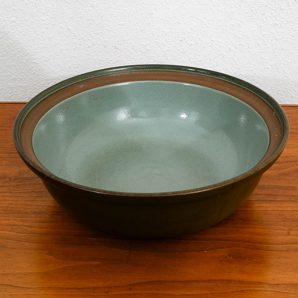 Mid Century Modern Large Round Bowl Heath Ceramics Green Teal Brown Round Mcm - Image 7
