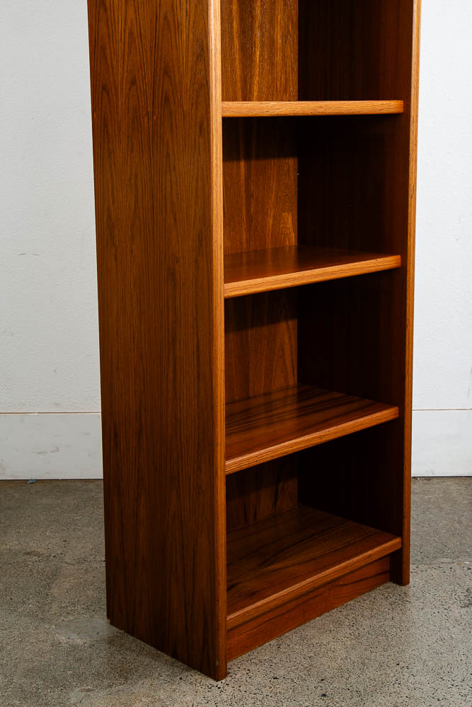Mid Century Danish Modern Bookshelf Tall Teak Wood Shelving 6 Shelf Compact 22" - Image 5