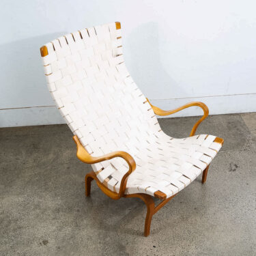 Mid Century Danish Modern Lounge Chairs Dux Bruno Mathsson Pernilla Canvas White