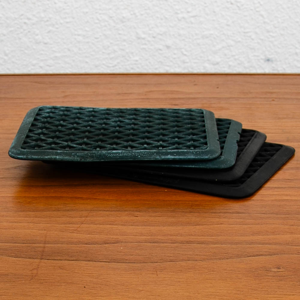 Mid Century Modern Circa 1960's Vintage Rubbermaid Kar-Rug Miniature Throw Rug Coaster Set of 4