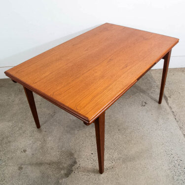 Mid Century Danish Modern Dining Table Denmark Teak Wood Extension Draw Leaf NM