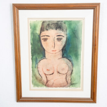 Mid Century Modern Watercolor George Constant Art Nude Signed AP Painting 1954
