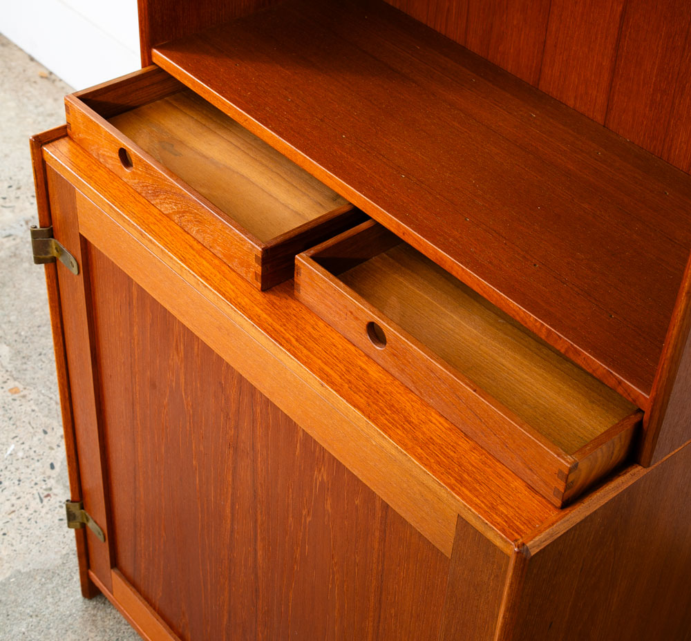 Mid Century Danish Modern Bookshelf Cabinet Teak Shelves Lyby Denmark 27.5" - Image 10