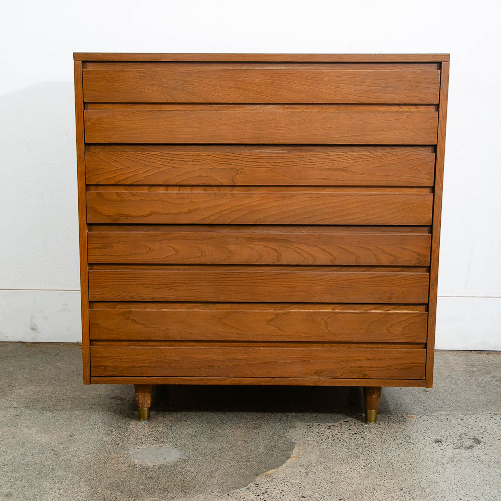 Mid Century Modern Dresser Highboy Chest of Drawers 4 Drawers Solid Wood MCM - Image 2